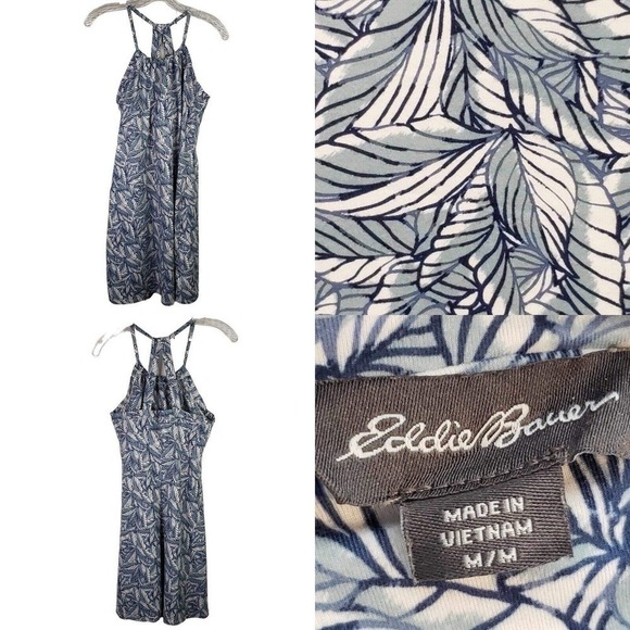 Eddie Bauer Dresses & Skirts - Eddie Bauer Dress Harmony Sleeveless Halter Women’s Size Medium M Blue Tropical